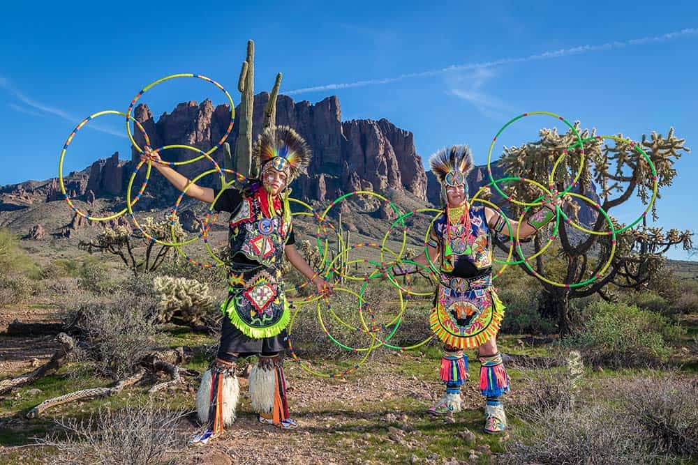 Native dance performers participating in the event